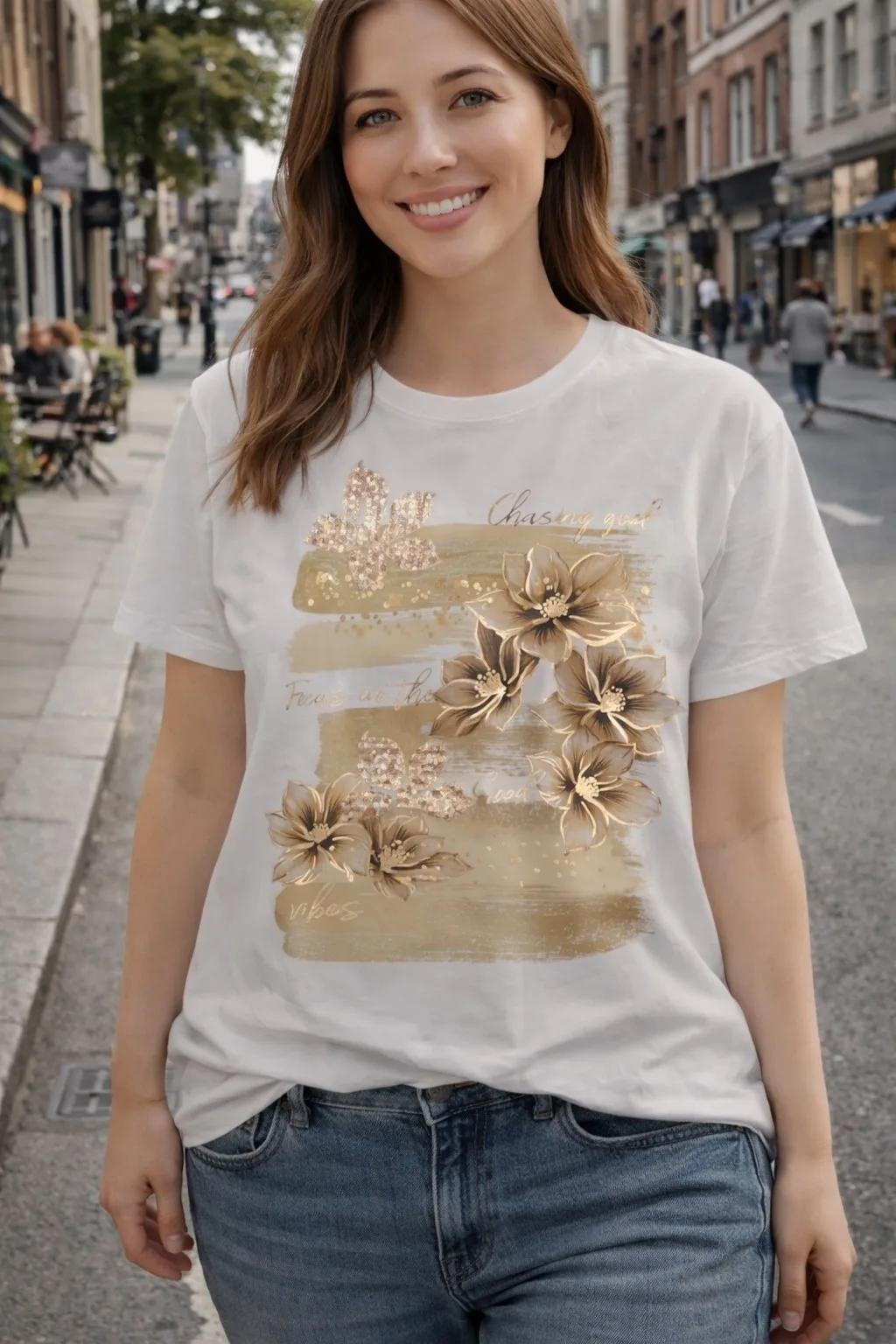 Italian Fashion póló virág mintával - Image 5