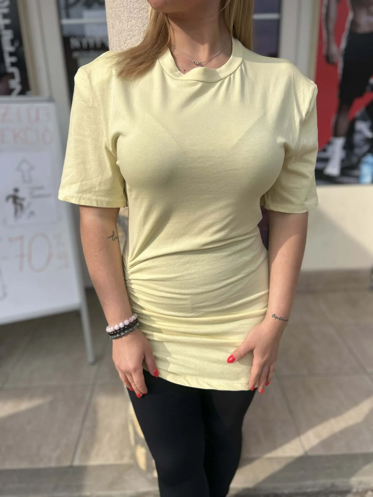 Italy Fashion húzott aljú póló - Image 4