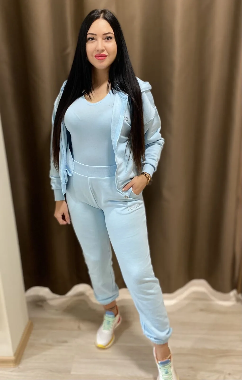 Retro Jeans "Bella Zip Hoodie" felső - Image 3